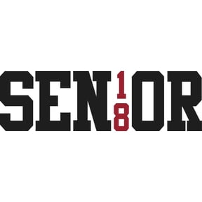 10in x 3in Red Senior 18 Sticker