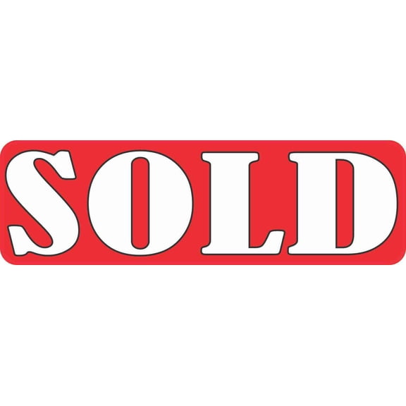 10in x 3in Red Sold Sticker Vinyl Real Estate Sale Sign Decal St