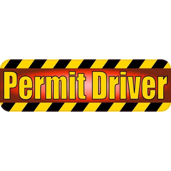 10in x 3in Red fade Permit Driver Bumper Sticker Vinyl Window Caution