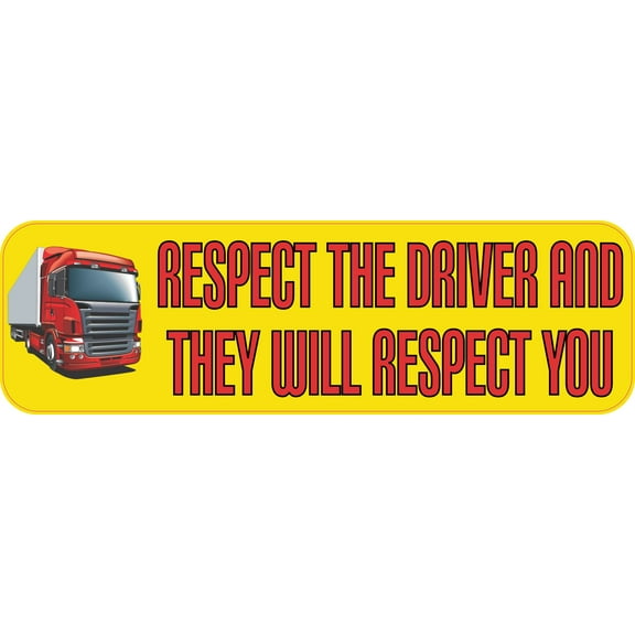 10in x 3in Respect Truck Drivers Bumper Sticker