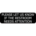 thumbnail image 1 of 10in x 3in Restroom Needs Attention Sticker Vinyl Business Sign Door Decal, 1 of 1