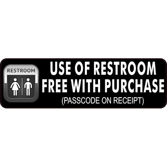10in x 3in Restroom Passcode on Receipt Sticker