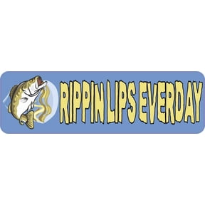 10in x 3in Rippin Lips Bumper Sticker Vinyl Sports Fishing Decal Stickers