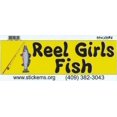 thumbnail image 1 of 10in x 3in Rod n Reel Girls Fish Vinyl Bumper Sticker Decal Window Stickers Decals, 1 of 1