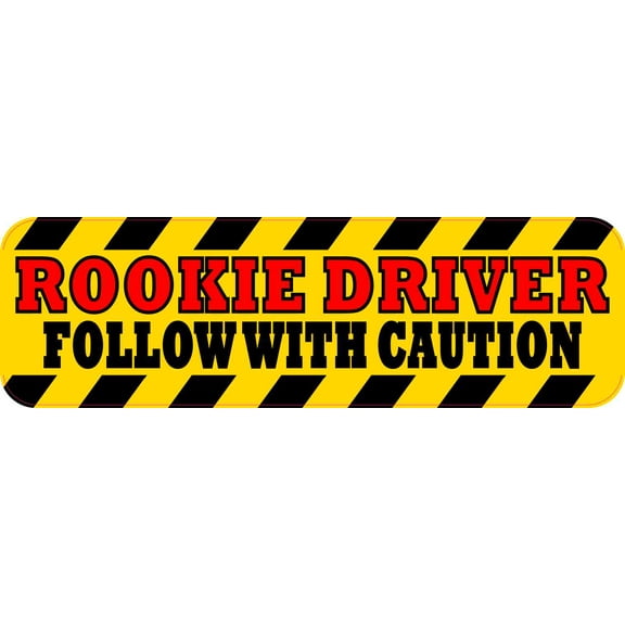 10in x 3in Rookie Driver Bumper Sticker Vinyl Vehicle Window Caution Decal