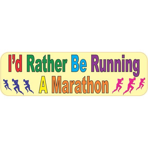 10in x 3in Running a Marathon Bumper Sticker Window Decal Stickers Vinyl Car Decals