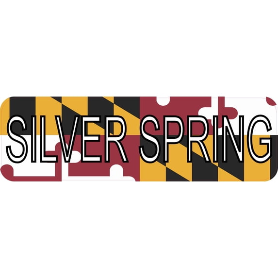 10in x 3in Silver Spring Maryland Magnet Vinyl State Flag Bumper Magnets