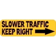 thumbnail image 1 of 10in x 3in Slower Traffic Keep Right Bumper Stickers Vinyl Decal, 1 of 1