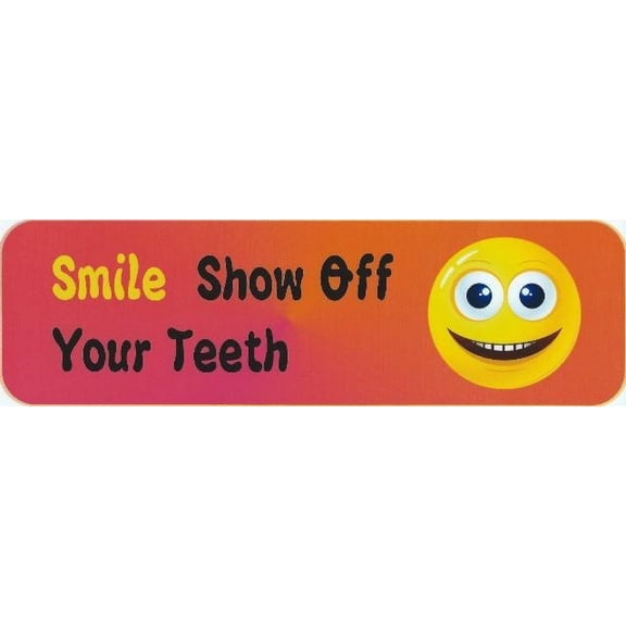 StickerTalk Smile Show off Your Teeth Vinyl Sticker, 10 inches x 3 inches