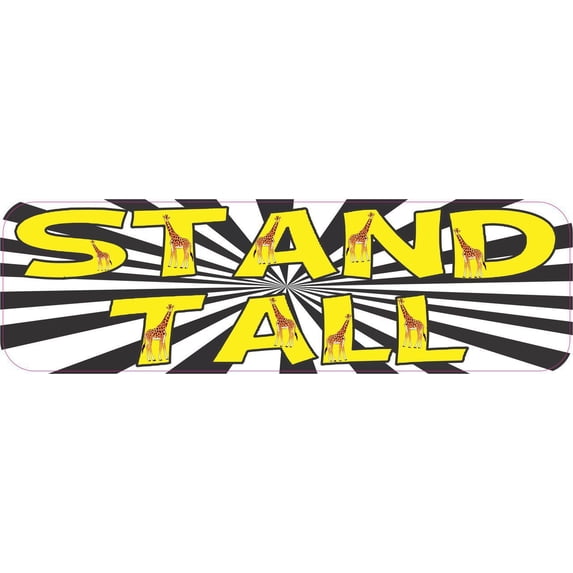10in x 3in Stand Tall Giraffe Bumper Sticker Vinyl Window Decal