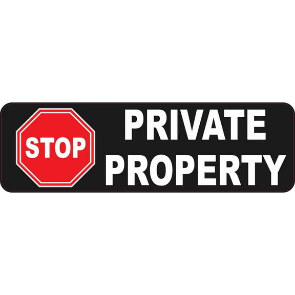 10in x 3in Stop Sign Private Property Sticker Vinyl Decal Signs Stickers