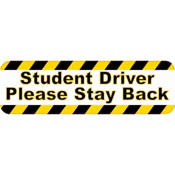 10in x 3in Student Driver Bumper Sticker Vinyl Car Window Caution