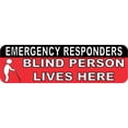 thumbnail image 1 of 10in x 3in Symbol Blind Person Lives Here Sticker, 1 of 1