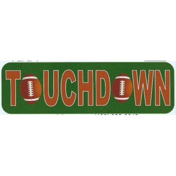 10in x 3in Touchdown Football Bumper magnet magnetic  magnets Vinyl Car