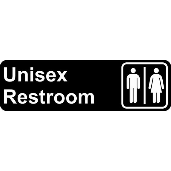 10in x 3in Unisex Restroom Sticker Vinyl Business Door Sign Stickers Signs