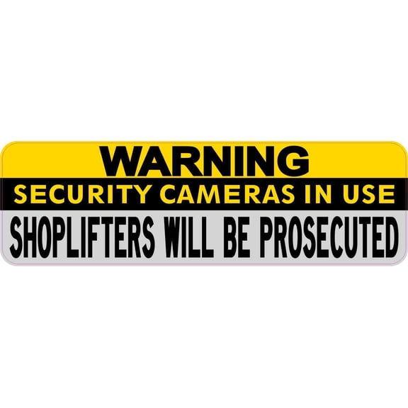 10in x 3in Warning Security Cameras in Use Magnet Magnetic Business Sign