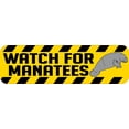 thumbnail image 1 of 10in x 3in Warning Watch for Manatees Animals Bumper Sticker Vinyl Window Decal, 1 of 1