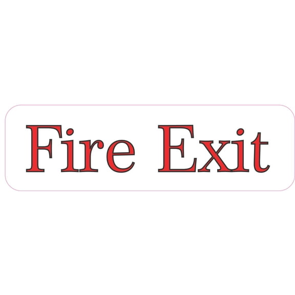 10in x 3in White Fire Exit Sticker