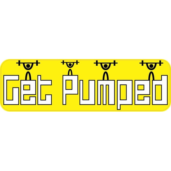 10in x 3in Yellow Get Pumped Magnet Magnetic Fitness Vehicle Car Magnets