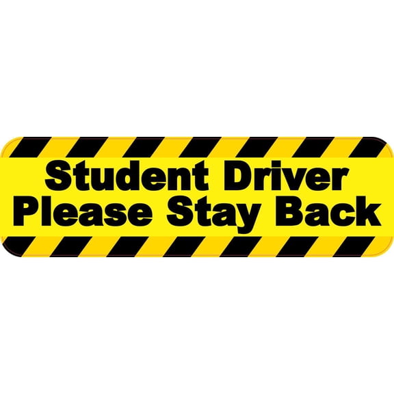 10in x 3in Yellow Student Driver Bumper Sticker Vinyl Car Window Caution