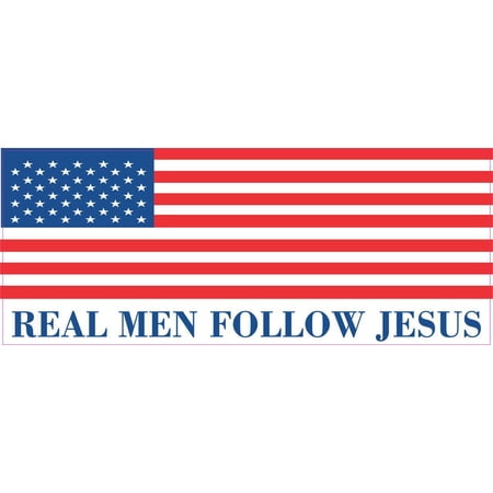 10in x 4in Real Men Follow Jesus Magnet