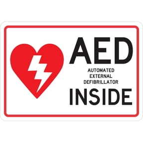 10in x 7in AED Inside Sticker Vinyl Decals Stickers Medical Busi