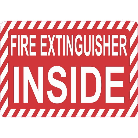 10in x 7in Fire Extinguisher Inside Sticker