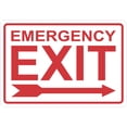 thumbnail image 1 of 10in x 7in Right Arrow Emergency Exit Sticker Vinyl Business Sig, 1 of 1