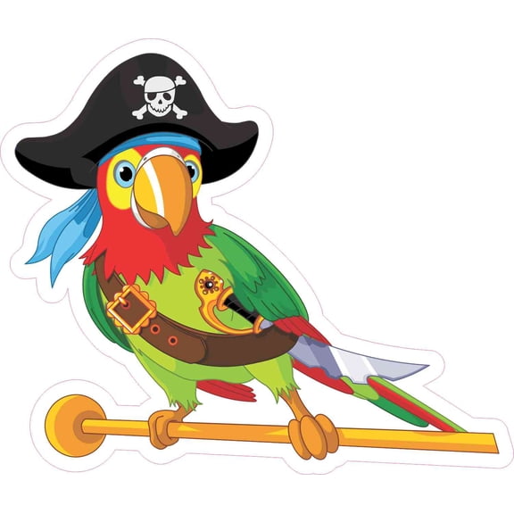 10in x 8.5in Right Facing Pirate Parrot Sticker Decal Vinyl Animal Decals