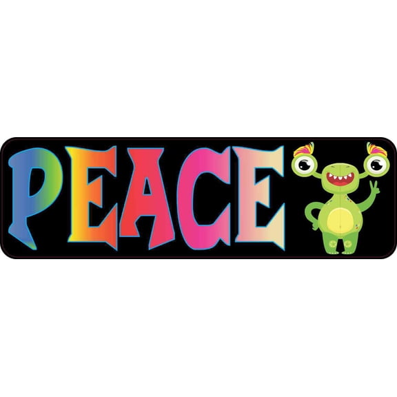 10inX3in Peace Alien Bumper Sticker Vinyl Car Truck Decal Aliens Stickers
