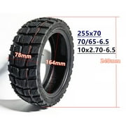 10 inch 70/65-6.5 Tubeless Tire for Electric Scooter, 10x2.75-6.5 Terrain Pattern Rubber Replacement, Black, 1 Count