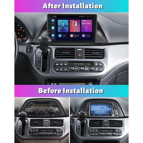 10inch Android 14 Car Radio Stereo Compatible for Honda Odyssey 2005-2010 Carplay Android Auto GPS Navigation WiFi Bluetooth Mirror Link Split Screen Driving Recorder SWC DSP RDS DAB+ Player