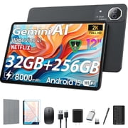 12inch Android 15 Tablet with 256GB ROM+32GB RAM,Helio G99,Octa-Core 5G WIFI,Dual Camera,GPS,1TB Expand,FHD IPS,2K 2000x1200Display Tableta,Wideline L1,GMS Certified,Split-screen,AI,Gaming Tablets