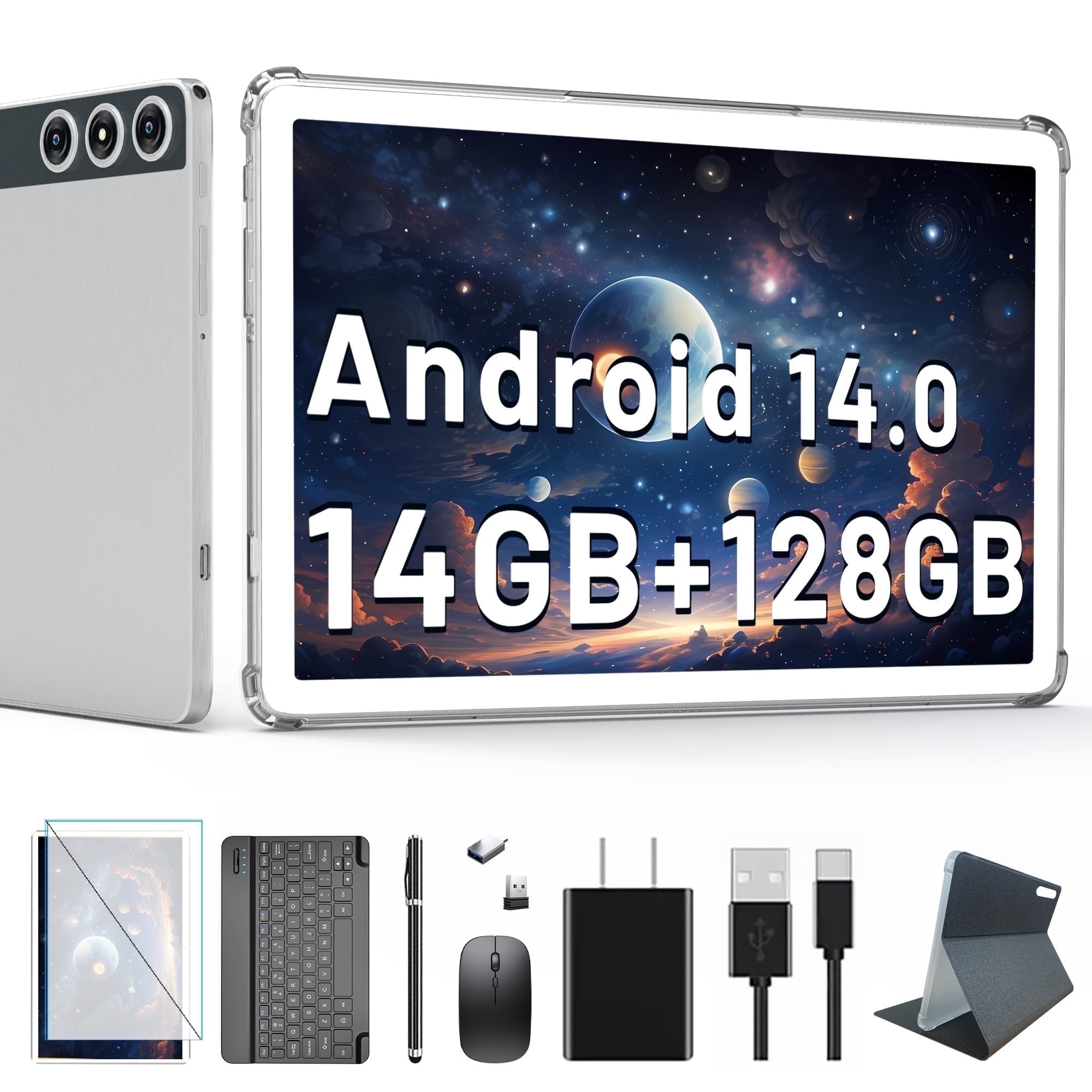10inch Android 14 Tablet,4G Cellular Tablet with 128GB ROM+14(8+6)GB RAM,5G WIFI,Octa-Core,13MP Camera,GPS,1TB Expandable,FHD IPS,8000mAh,Face 10inch Android 14 Tablet,4G Cellular Tablet with 128GB ROM+14(8+6)GB RAM,5G WIFI,Octa-Core,13MP Camera,GPS,1TB Expandable,FHD IPS,8000mAh,Face