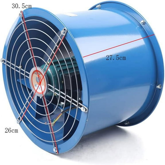 10inch Axial Fan Cylinder Pipe Explosion-proof Spray Booth Paint Fumes Exhaust Fan with All Copper Motor Silent for Factories Warehouse Kitchen Workshop