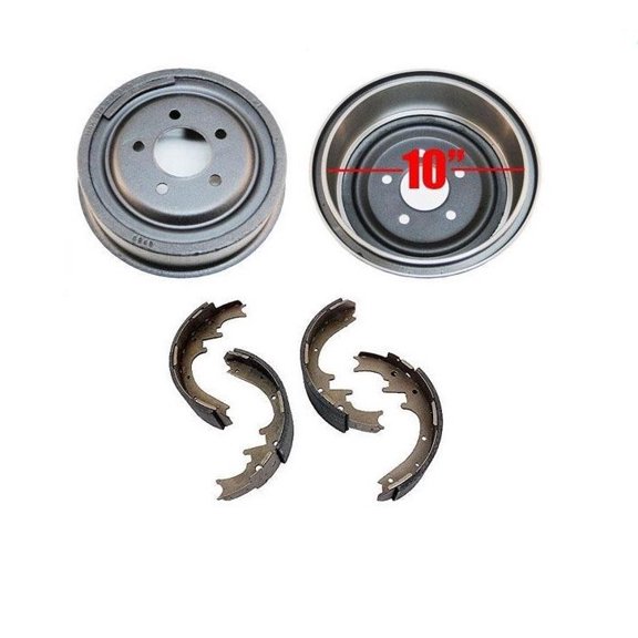 10inch Brake Drums & Brake Shoes 1998-2009 for Ford 4WD, Compatible with for Mazda for B2300-for B4000 10inch Brakes - 5 Lug Design