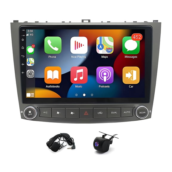 10inch Car Stereo Radio Android 15 Car Player with Carplay and Android Auto SWC Mirror Link WiFi Bluetooth FM Radio 4+64G GPS Navi Head Unit for Lexus IS250 IS300 IS200 IS220 IS350 2005-2012