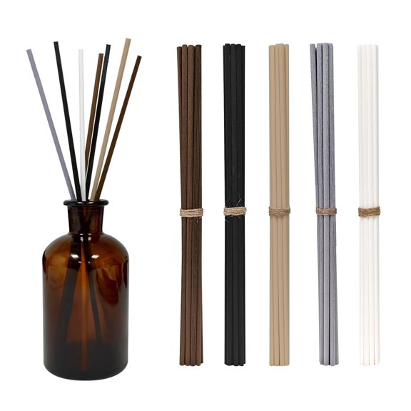 10inch Diffuser Replacement Sticks - 60Pcs White Fiber Reed Fragrance Sticks Refill for Home and Bathroom - Rattan Essential Oil Sticks for Scented Diffuser