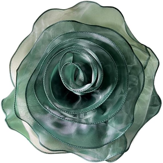 10inch Extra Large Flower Brooch Pin for Women Fashion Dainty Organza Satin Fabric Big Camellia Brooches Lapel Pins Wedding Dance Party Dress Accessories Exaggerated Jewelry Gift