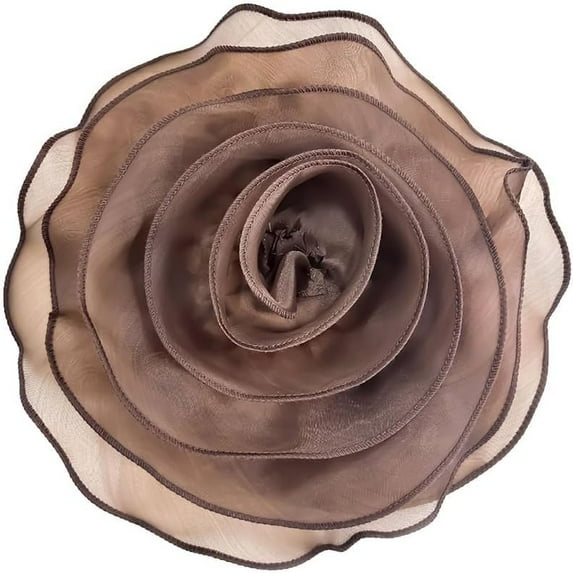 10inch Extra Large Flower Brooch Pin for Women Fashion Dainty Organza Satin Fabric Big Camellia Brooches Lapel Pins Wedding Dance Party Dress Accessories Exaggerated Jewelry Gift