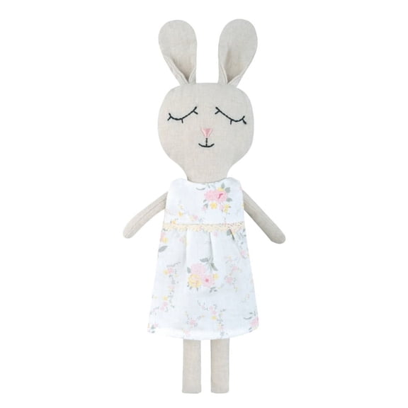 10inch Lovely Stuffed Rabbit Toy Floral Dress Clothes Dress Girls DIY Roleplay Dress Up Rabbit Game Stuffed Animal