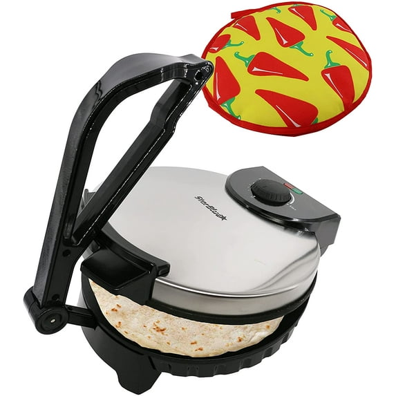 10inch Roti Maker by StarBlue with FREE Roti Warmer - The automatic Stainless Steel Non-Stick Electric machine to make Indian style Chapati, Tortilla, Roti AC 110V 50/60Hz 1200W