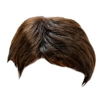 10inch Short Straight Wig for Men European Fashion Synthetic Fiber Full Head Cover Handmade Slanting Hairstyle