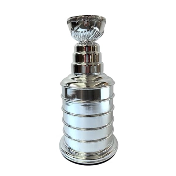 35cm Silver Ice Hockey Championship Trophy, Miniature Stanley Cup Replica, Chrome Silver Hockey Fans Players Coaches Collectors Gift
