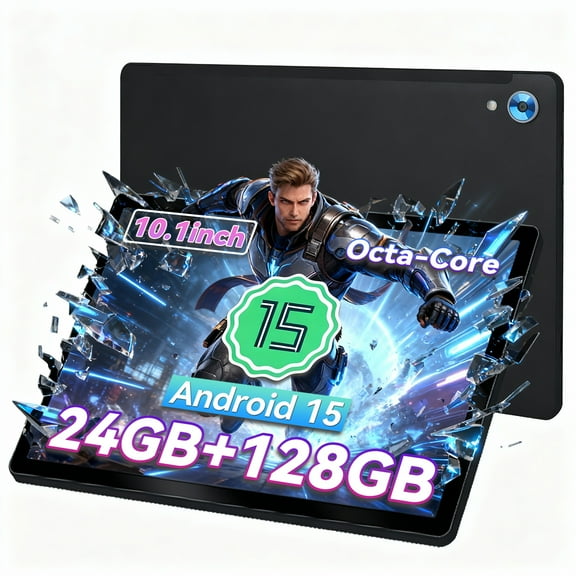 10inch Tablet Android 15 Tablet,Octa-core with 24GB+128GB Tablets, 5MP+8MP Camera,Widevine L1&NETFLIX Bluetooth 5.0 Tablet - Black