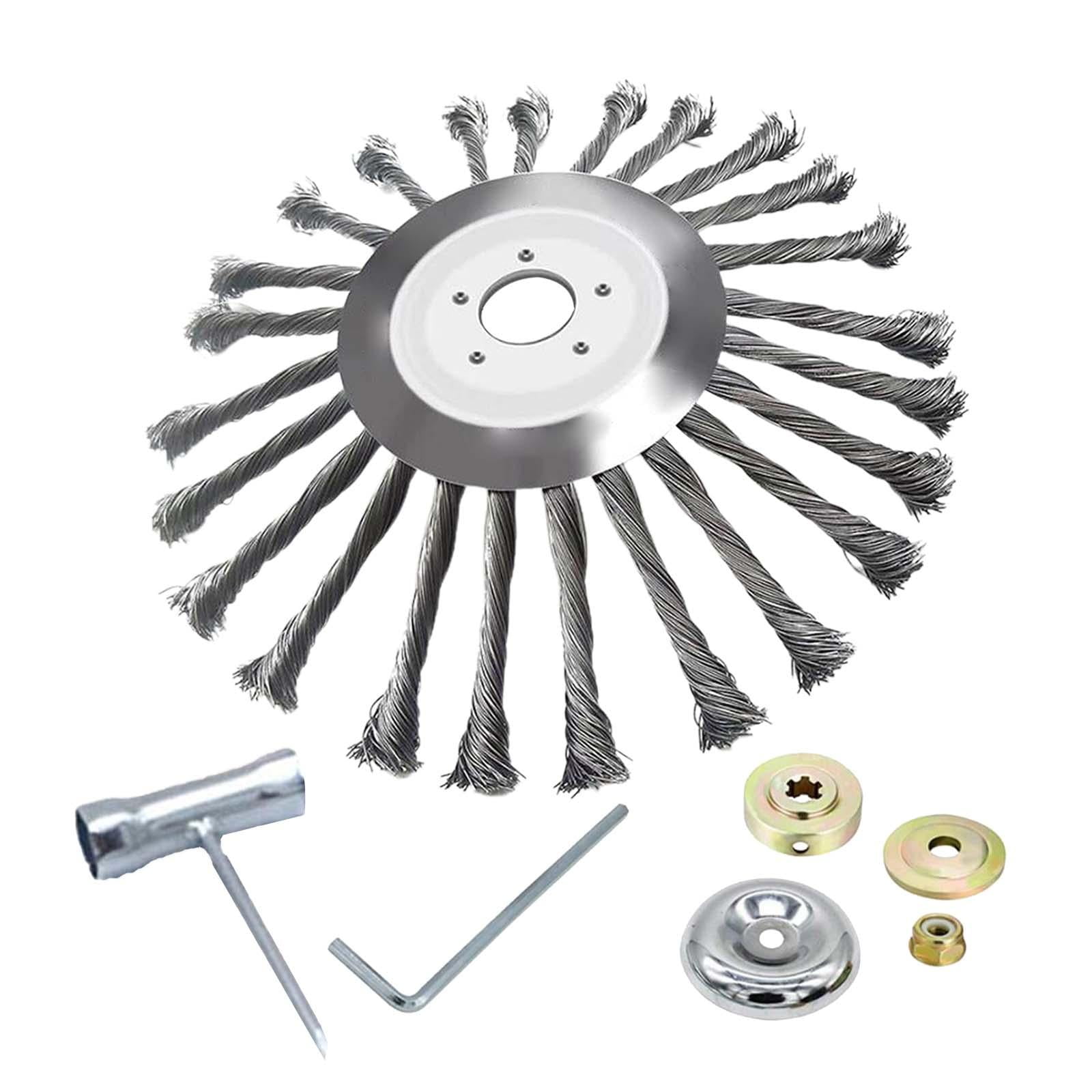 10inch Weeds Wired Trimmer Blade, Rotary weeds Brush, Portable Wire Wheel Brush Disc, trimming
