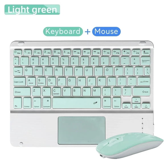 10inch Wireless Bluetooth Spanish Keyboard Desktop Office Wireless Touchable Keyboard Mouse For For Android IOS Windows Tablet