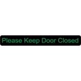 thumbnail image 1 of 10inx1.25in Green Please Keep Door Closed Sticker Vinyl Window Sign Decal, 1 of 6