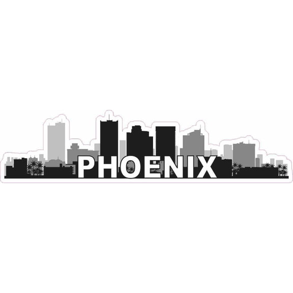 10inx2.5in Phoenix Skyline Sticker Vinyl Car Truck Window Bumper Stickers