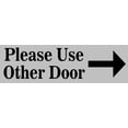 thumbnail image 1 of 10inx3in Gray Serif Font Right Please Use Other Door Magnet Magnetic Sign, 1 of 1